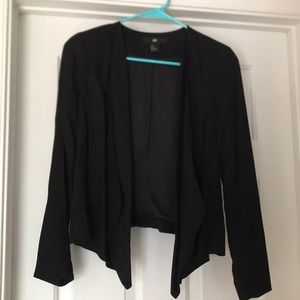 H&M Black Crop Drapey Blazer